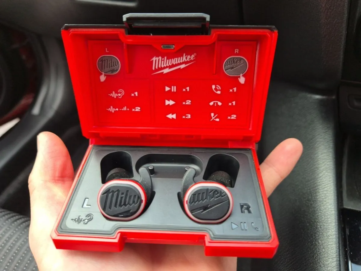 Milwaukee REDLITHIUM, Bluetooth Jobsite Ear Buds - Image 1
