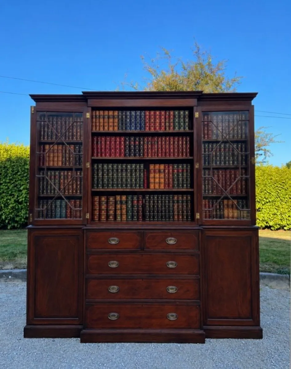 Edwardian library bookcase cabinet - Image 4