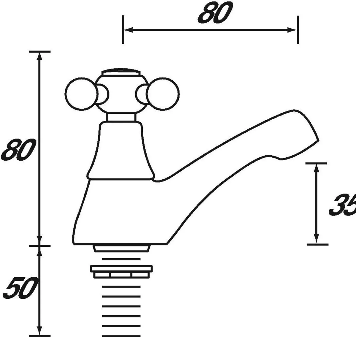Traditional Bathroom Taps Chrome Basin Mixer Tap - Image 2
