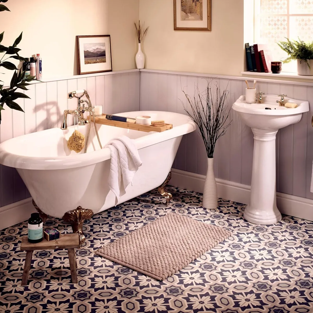 Tudor Bath Taps Traditional Brass Victorian Style - Image 2