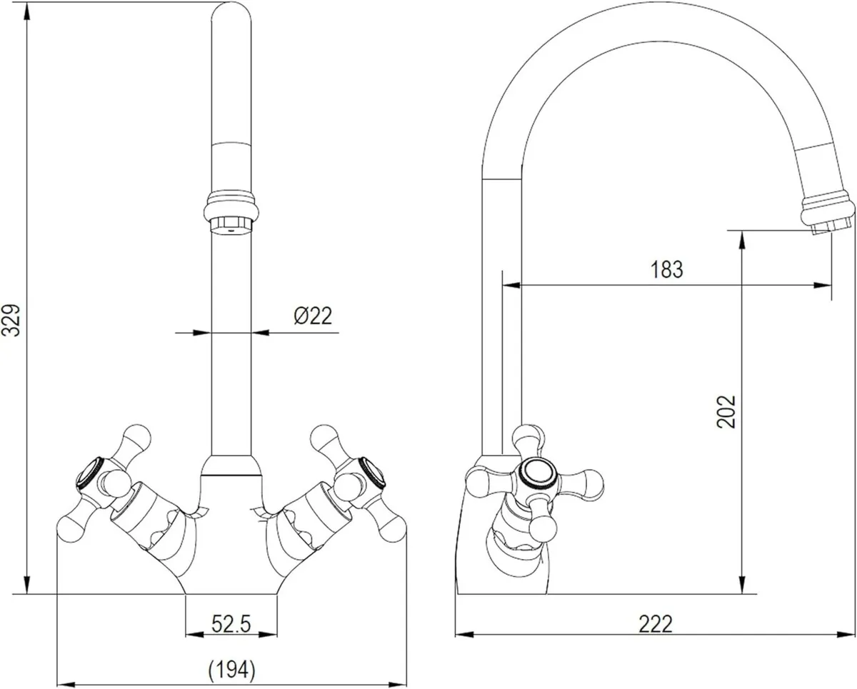 Venetian Mono Kitchen Sink Mixer Tap with Finish - Image 3