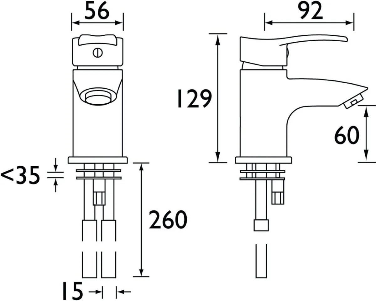Bathroom Taps Chrome Basin Mixer Tap - Image 2