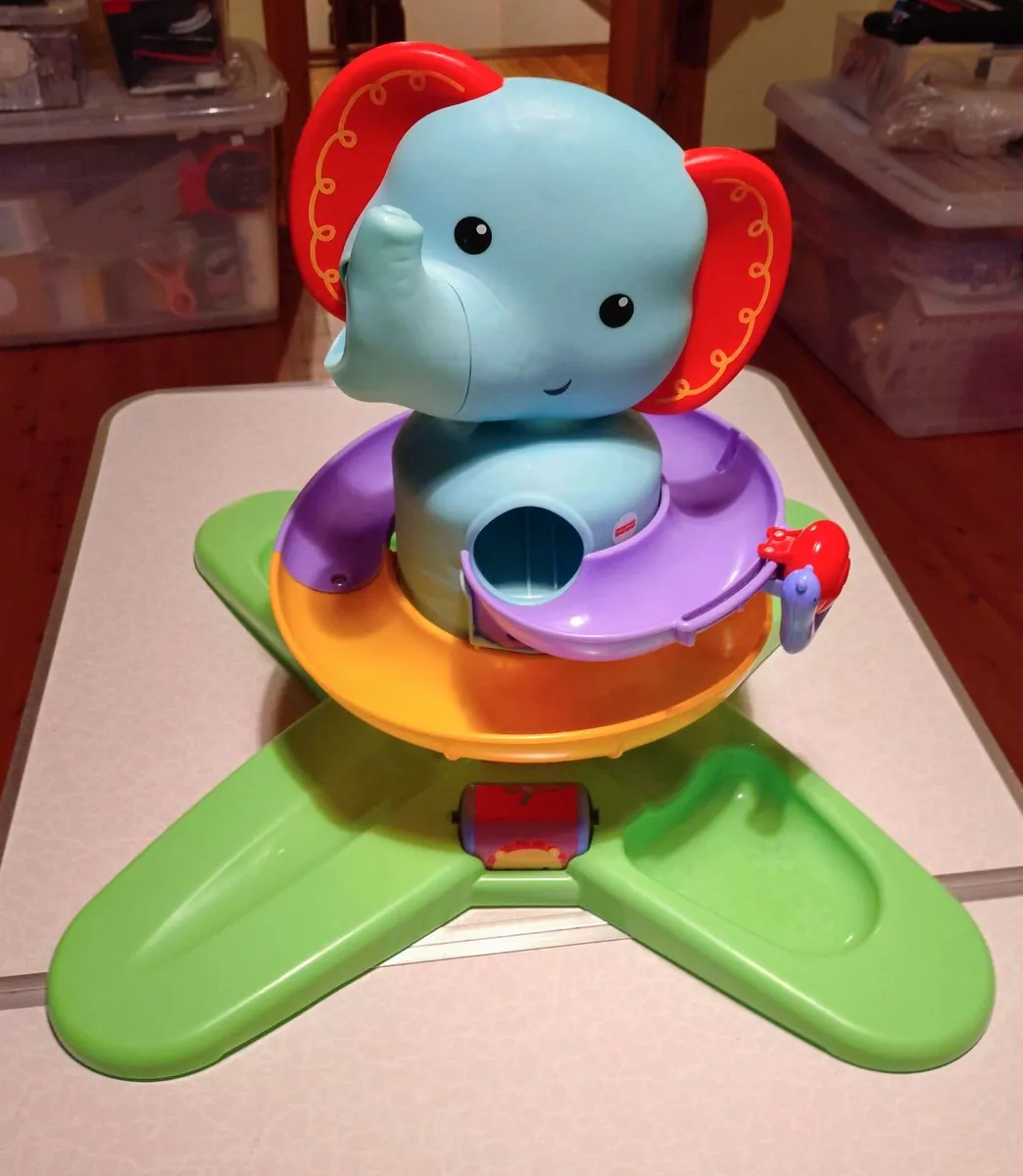 FISHER PRICE MUSICAL ELEPHANT SLIDE (USED). - Image 1