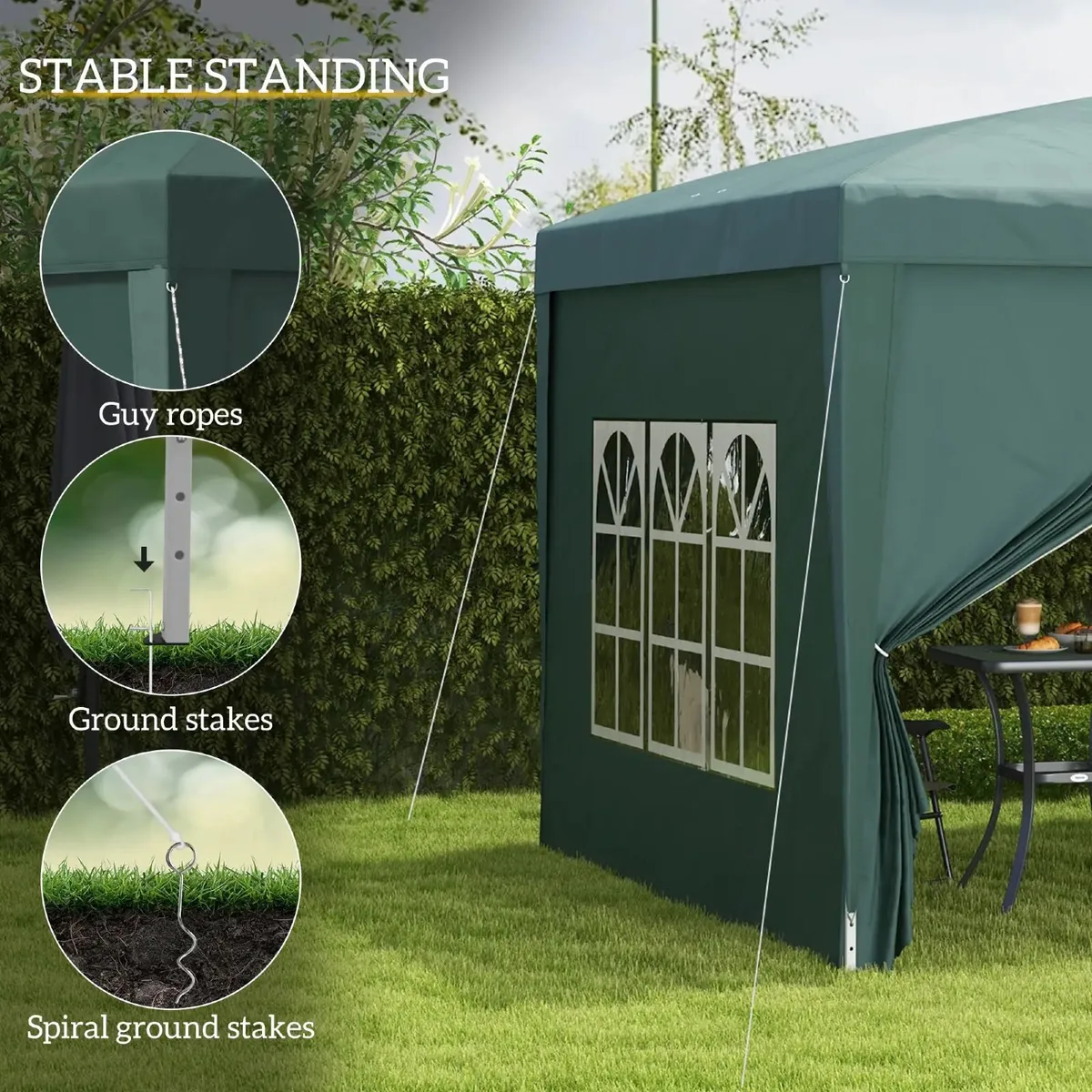 3x3m pop up gazebo with 4 side walls - Image 3