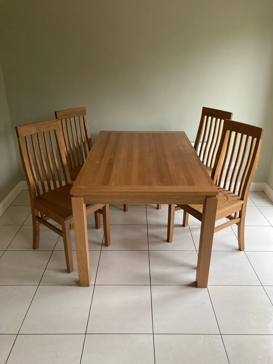 Oak Table & 4 Chairs - Image 1