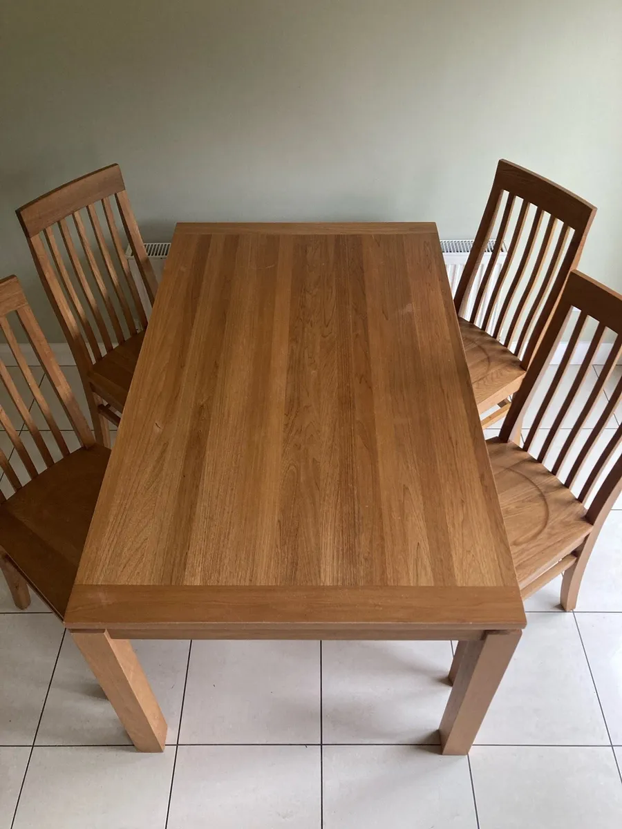 Oak Table & 4 Chairs - Image 2