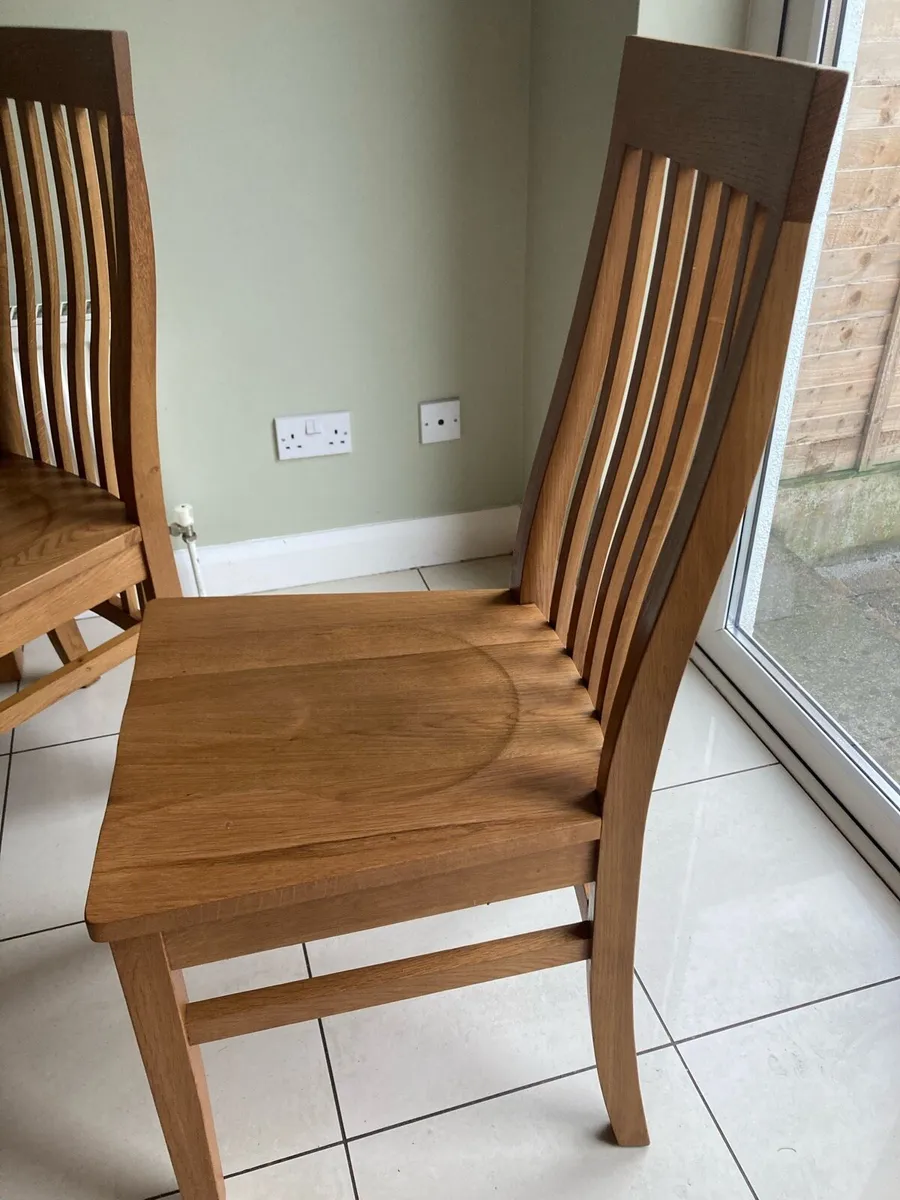 Oak Table & 4 Chairs - Image 3