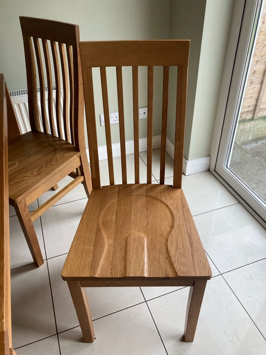 Oak Table & 4 Chairs - Image 4