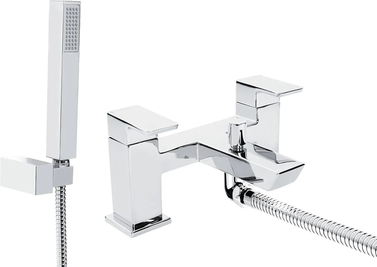 Bathroom Taps Square Chrome Bath Shower Mixer Tap - Image 1