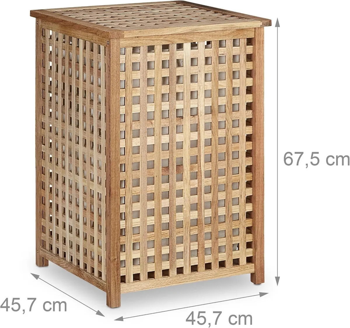 Walnut Laundry Hamper Wooden Storage Bin Basket - Image 3