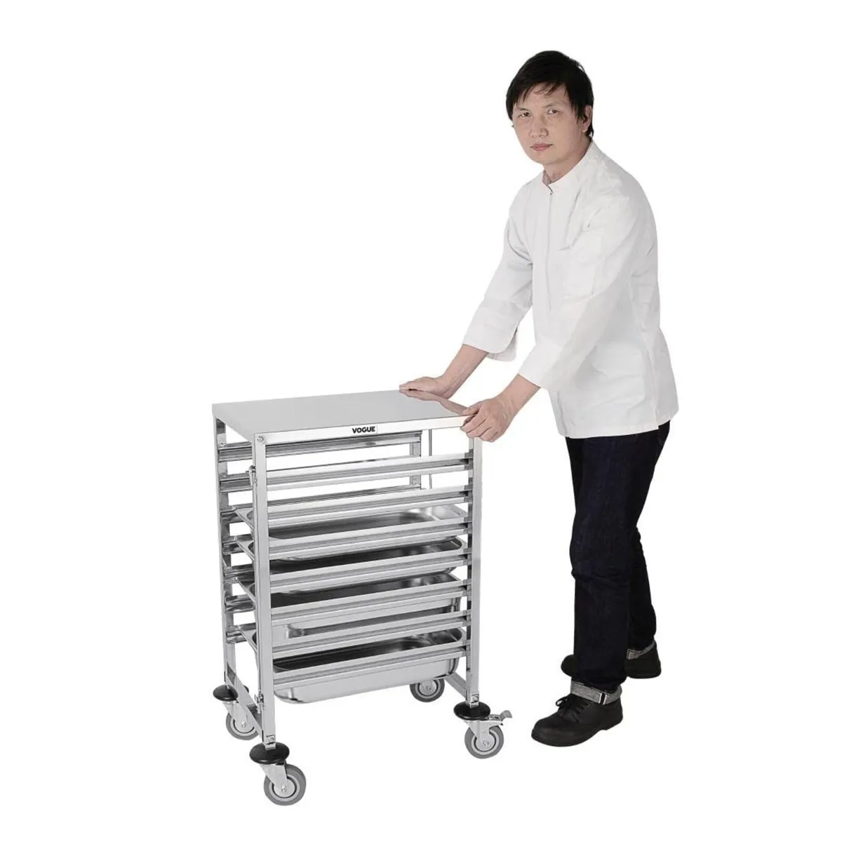 Gastronorm Racking Trolley 7 Level 900x380x557MM - Image 3