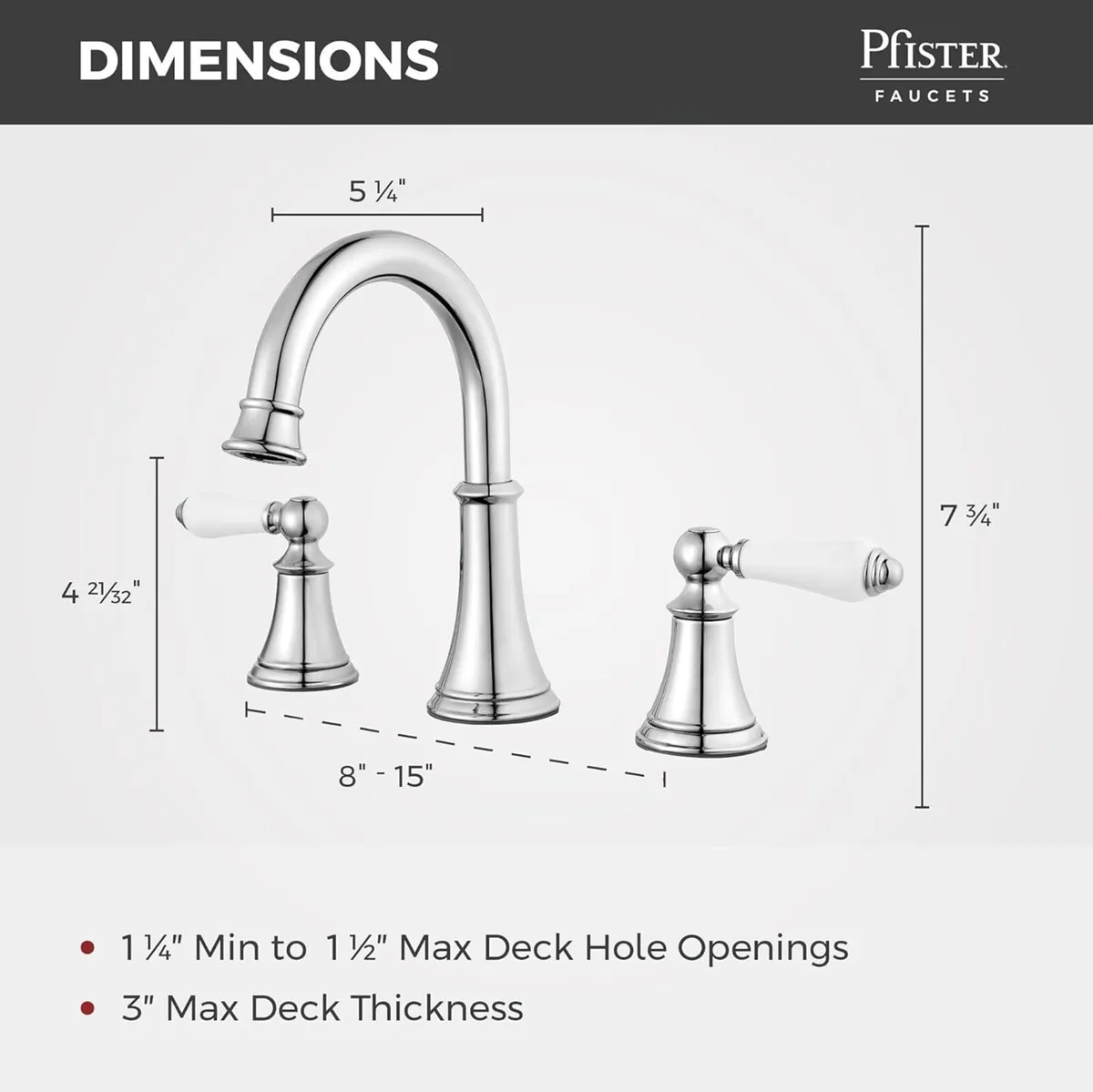 Bathroom Sink Faucet 8-Inch Widespread 2-Handle - Image 3