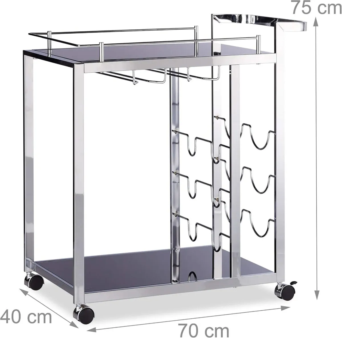 Baron Glass Serving Trolley Design Wine Rack - Image 3