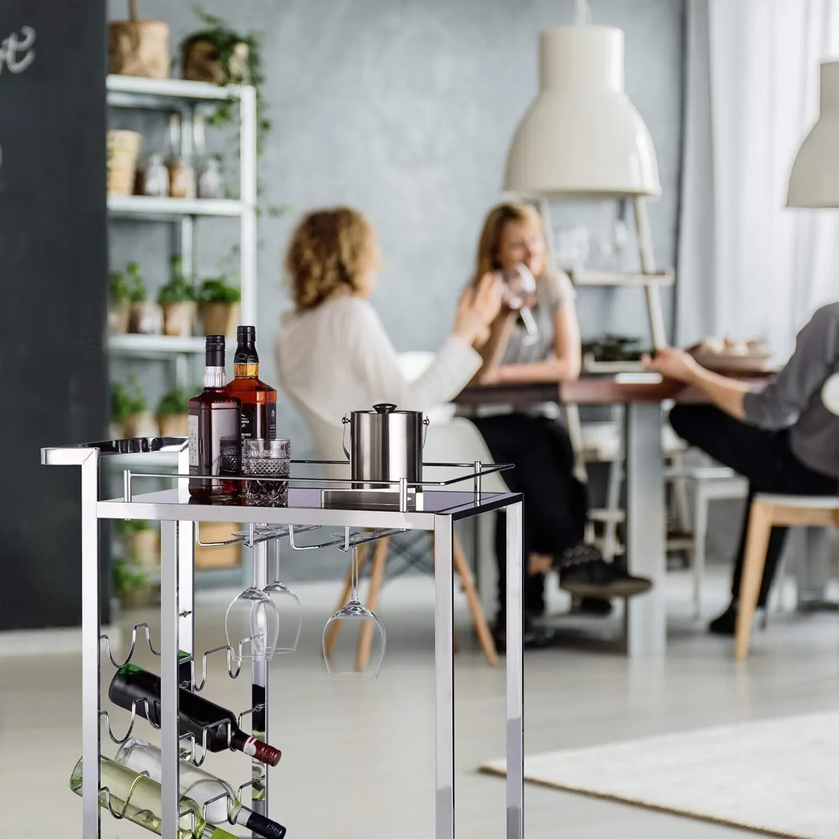 Baron Glass Serving Trolley Design Wine Rack - Image 4