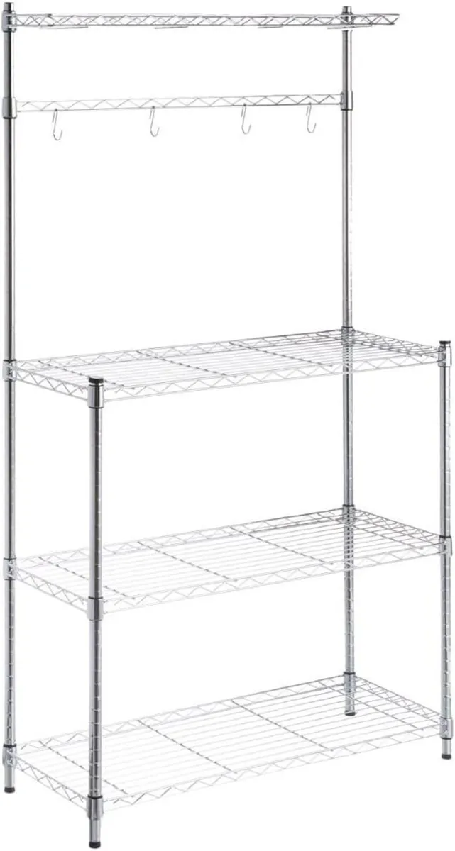 3-Shelf Rack Wood Chrome - Image 3