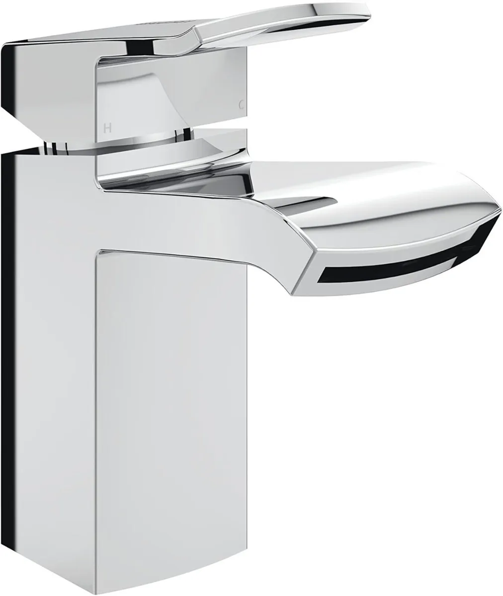 Bathroom Taps Square Chrome Basin Mixer Tap - Image 1