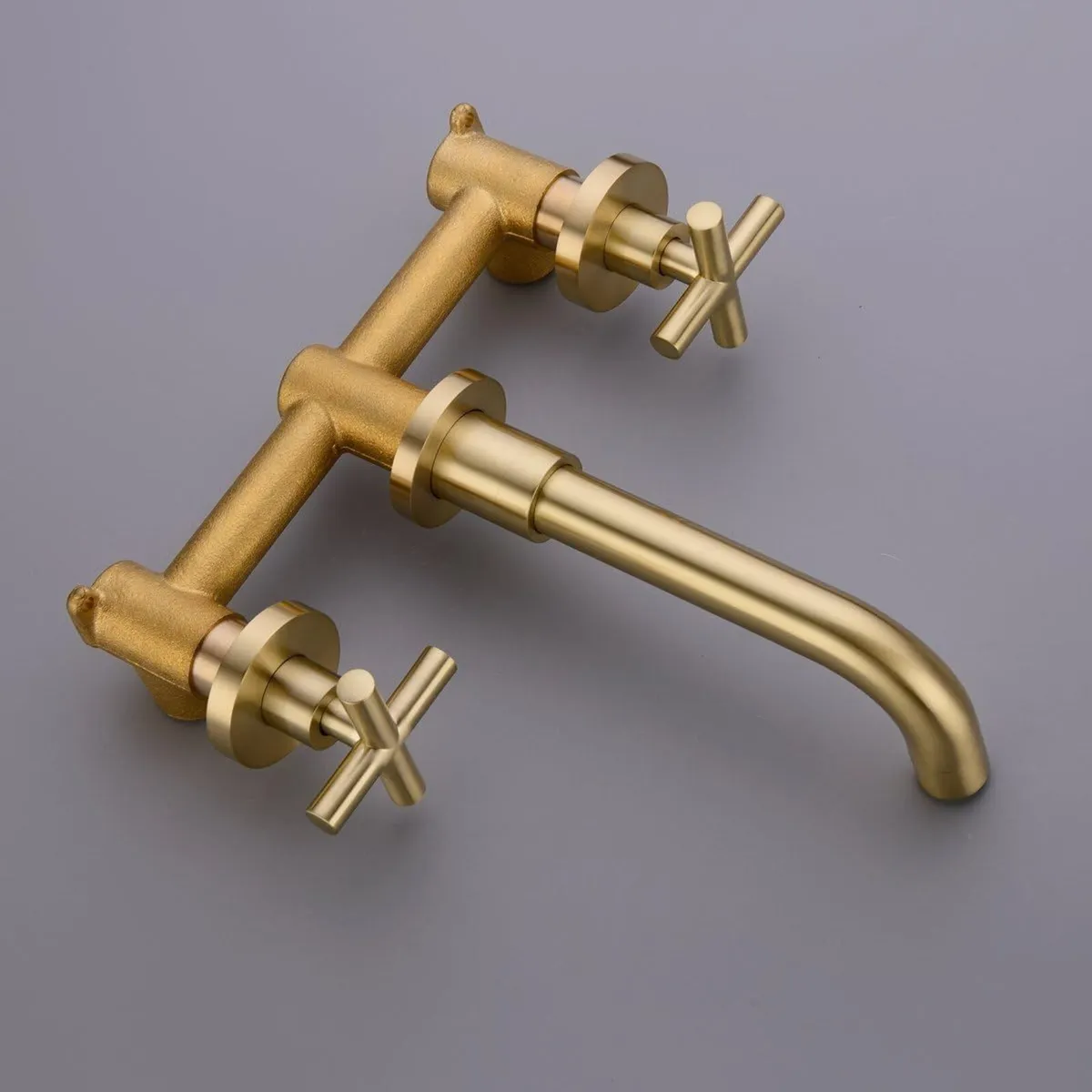 Brass Concealed Wall Mounted Bathroom Basin Sink - Image 4