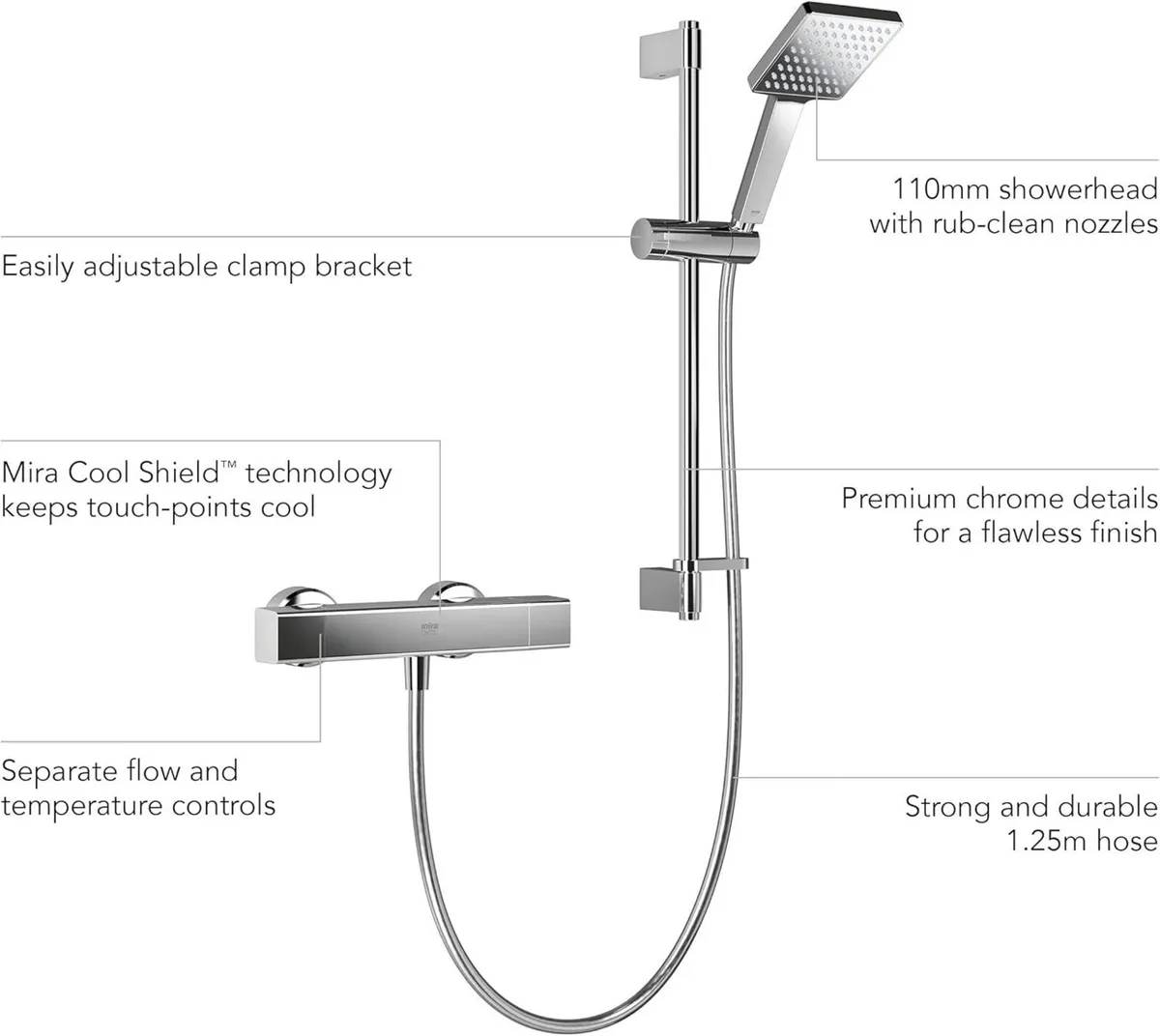 Showers Honesty Mixer Shower Ev Square Bar Valve - Image 3