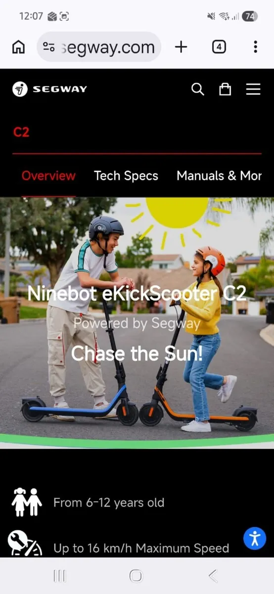 Segway Ninebot C2 Kids Electric Scooter - Image 4