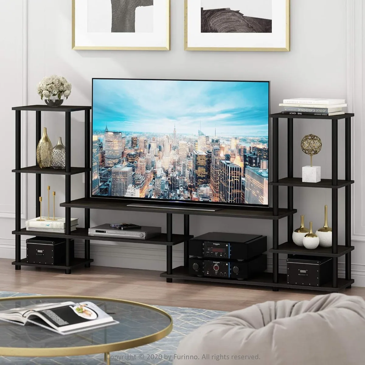 TV Stand for Up to 48 Inch Espresso - Image 2