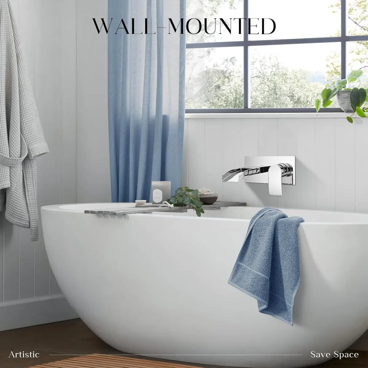 Taps Wall Mounted Waterfall Mixer Filler Tap - Image 2