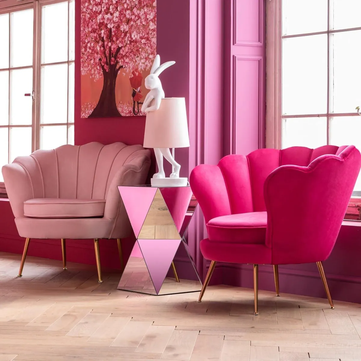 Side Table Luxury Triangle 54x32x32CM Accent Sofa - Image 2