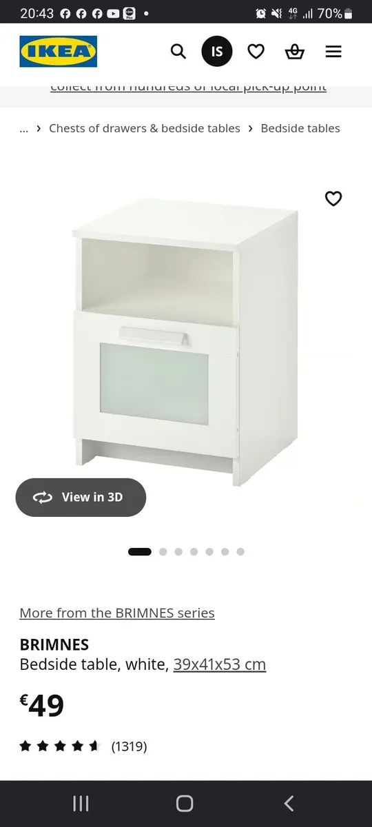 Ikea Brimnes bedside lockers - Image 2