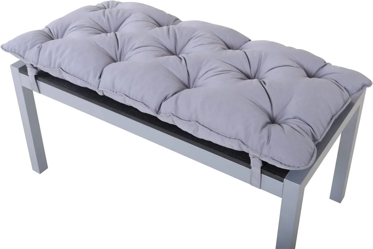 Aluminium Bench with Polywood Surface and Cushion - Image 4