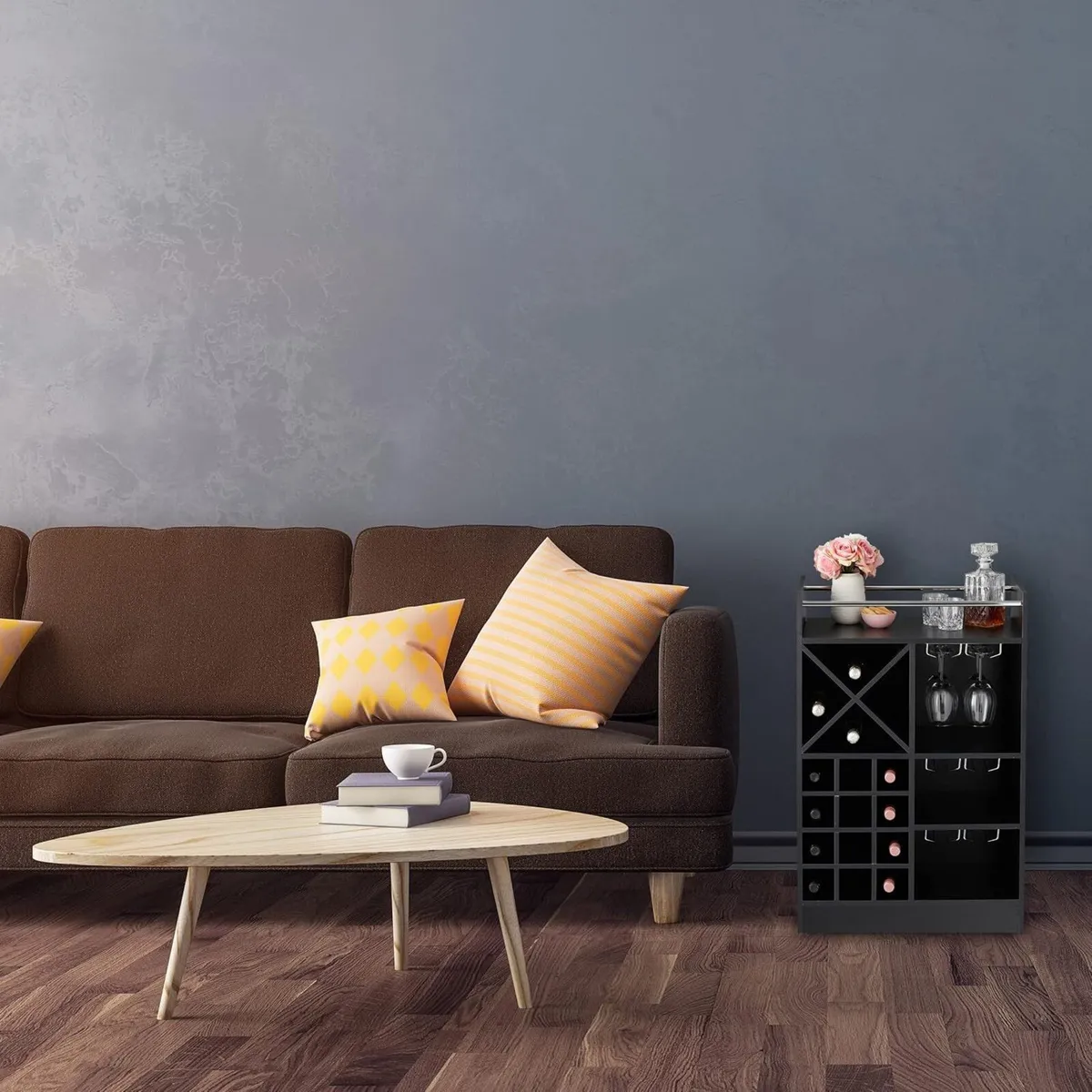 Wine Rack with Glass Holder for 22 Bottles - Image 2