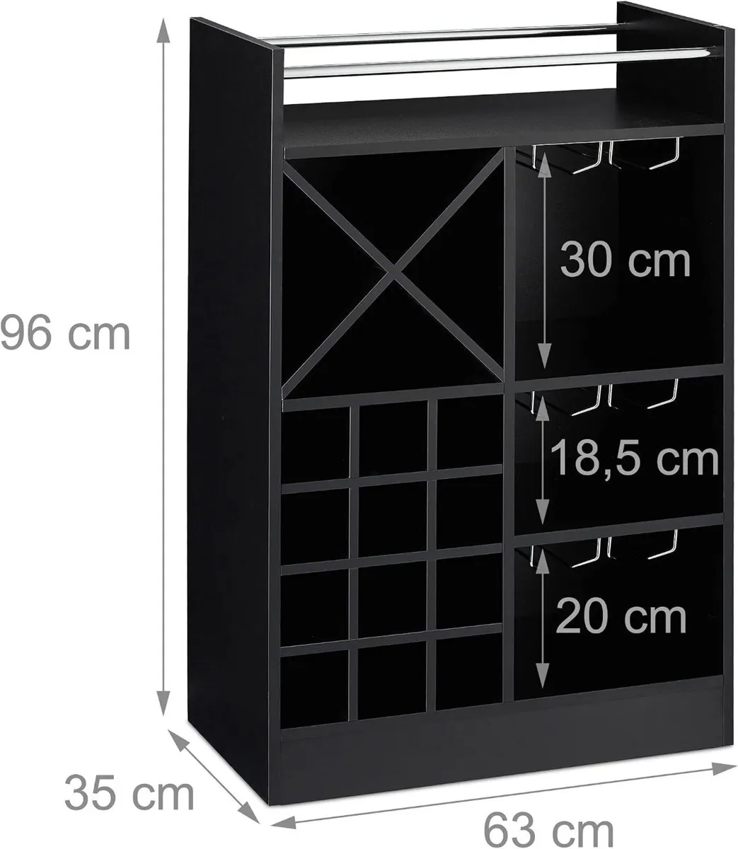 Wine Rack with Glass Holder for 22 Bottles - Image 3