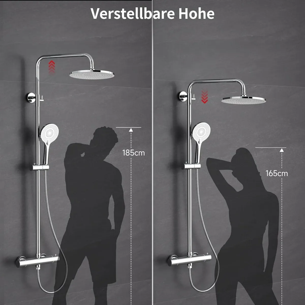 Thermostatic Shower Mixer Set Chrome 25CM Round - Image 2