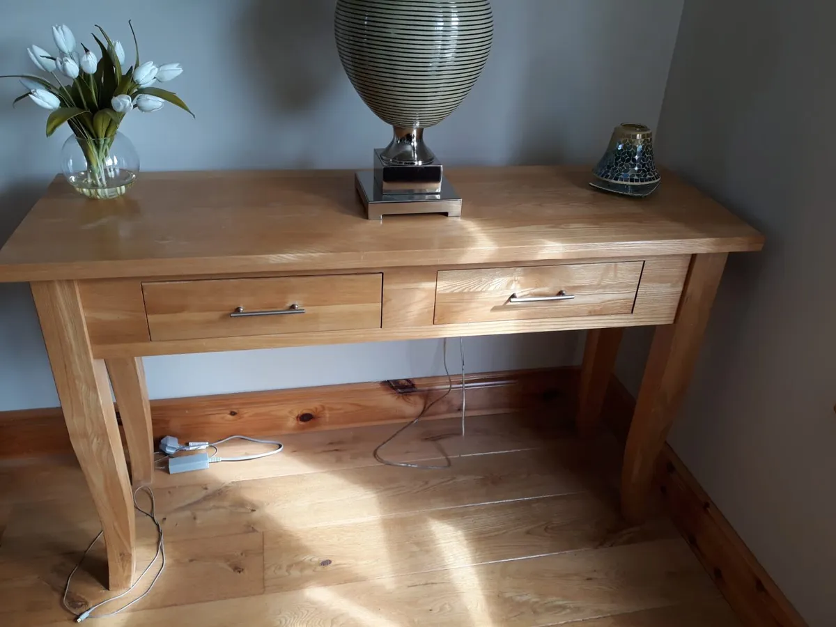 Solid Oak Console Table - Image 2