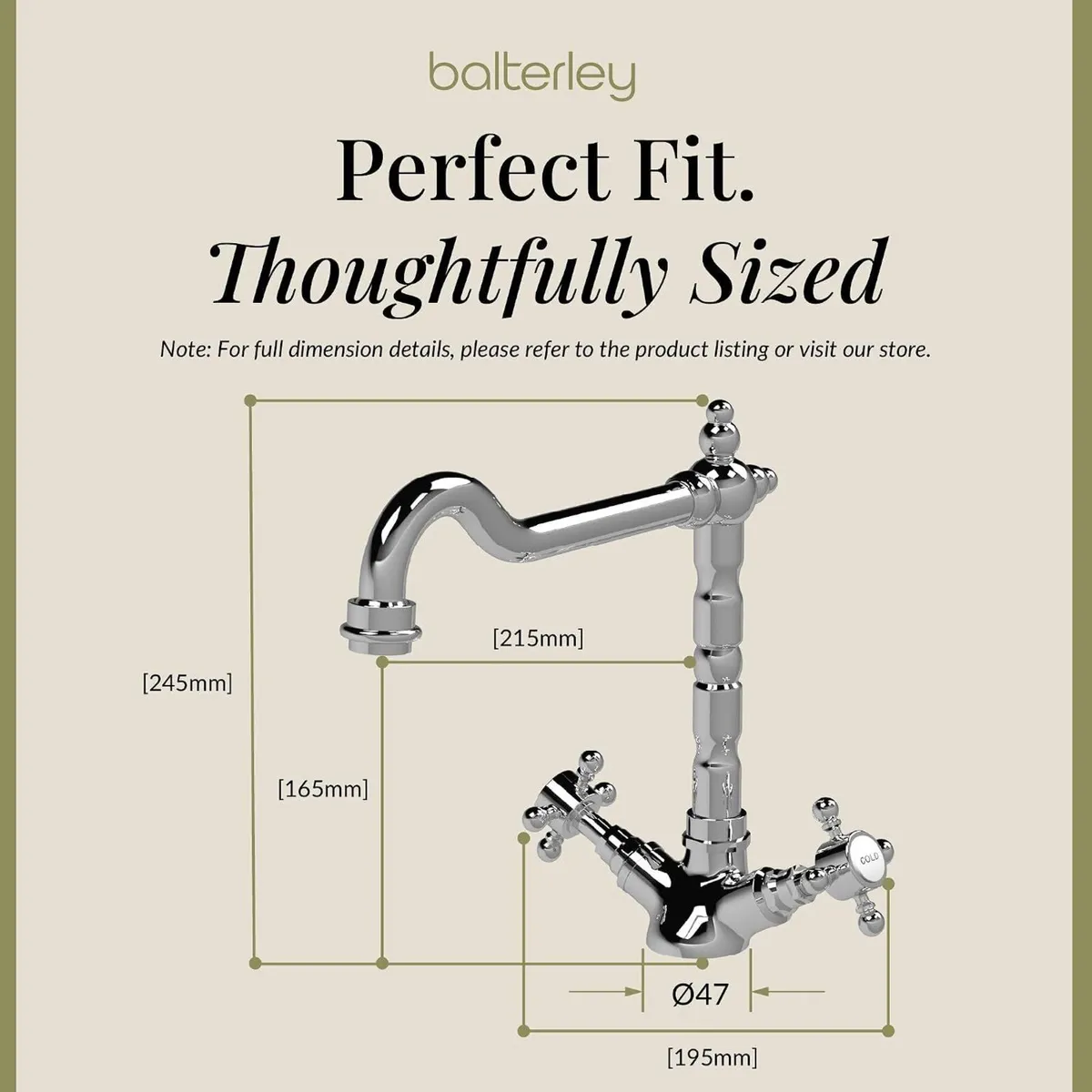 Kitchen Tap with Dual Crosshead Handles Mono Mixer - Image 2