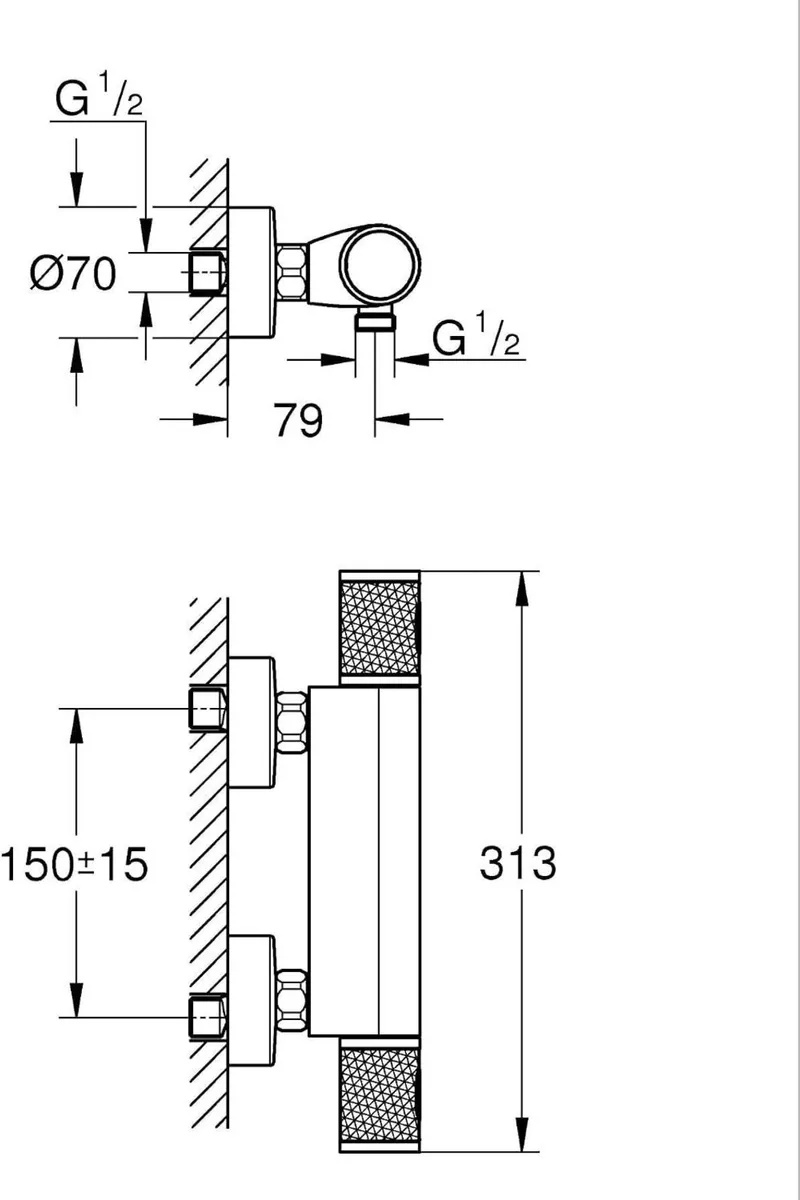Precision Feel Wall Mounted Exposed Thermostatic - Image 3