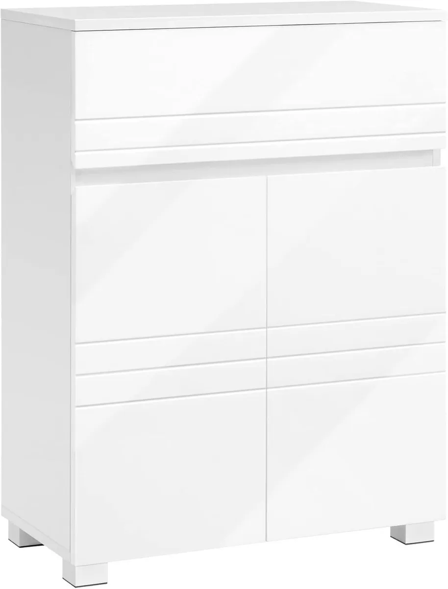 Bathroom Cabinet with Drawer Double Door Wardrobe - Image 1