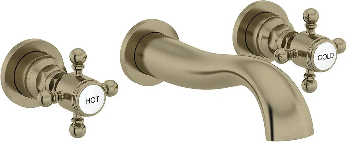 Camberley Wall Mounted Basin Mixer Tap Antique - Image 1