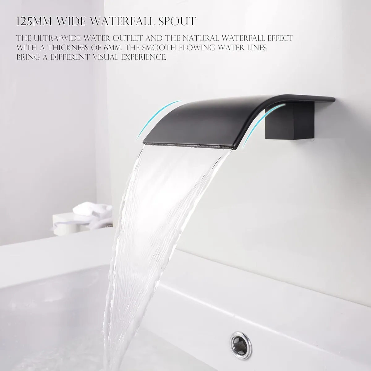 Wall Mounted Bath Taps Waterfall Tap for Basin - Image 3