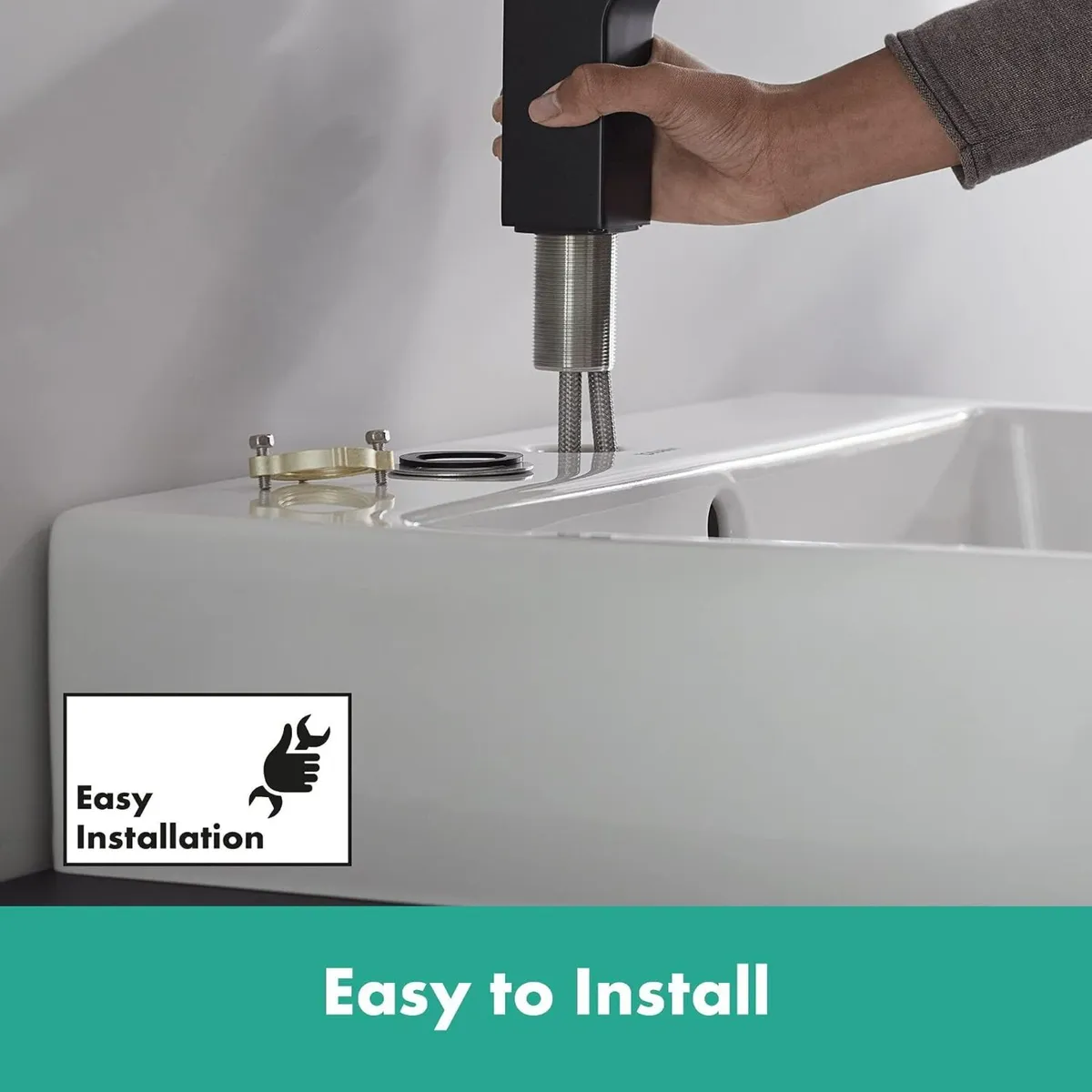 Hansgrohe Vernis Shape Basin Mixer Tap 70 Without - Image 3
