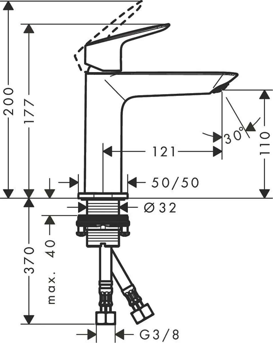 Logis Fine Bathroom Tap with Push-Open Waste Set - Image 3
