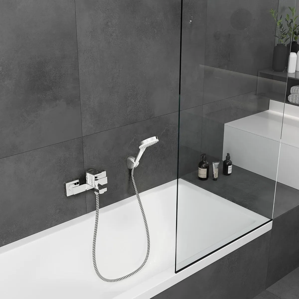 Vernis Shape Single Lever Bath Mixer for Exposed - Image 2