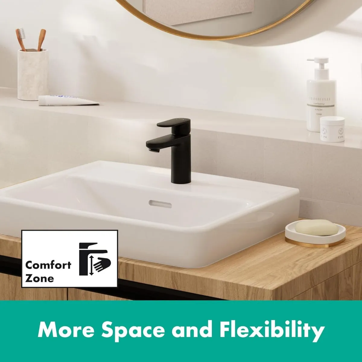 Basin Mixer Tap Vernis Blend with Spout Height - Image 4