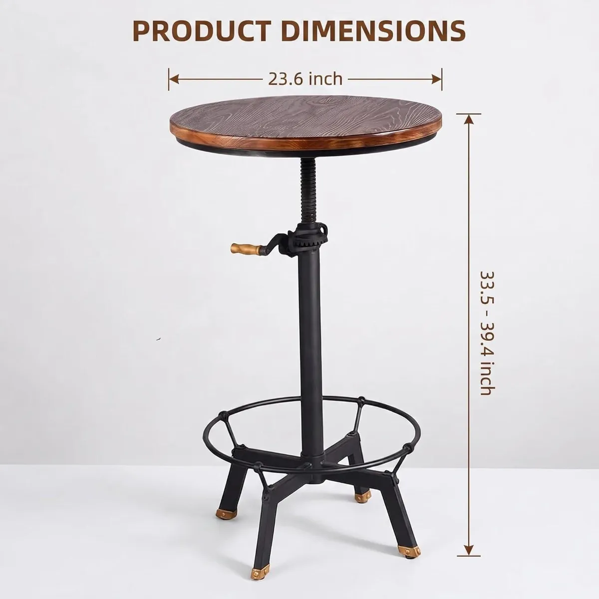 Industrial Bar Table 33.47-39.37inch Height - Image 3