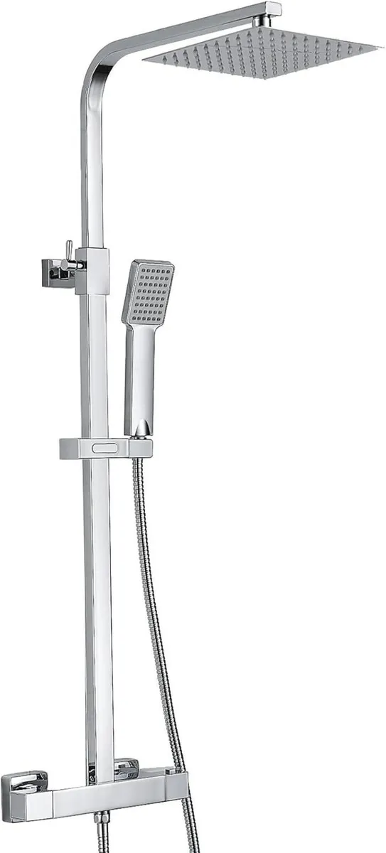 Thermostatic Shower Mixer Set Square Chrome - Image 1