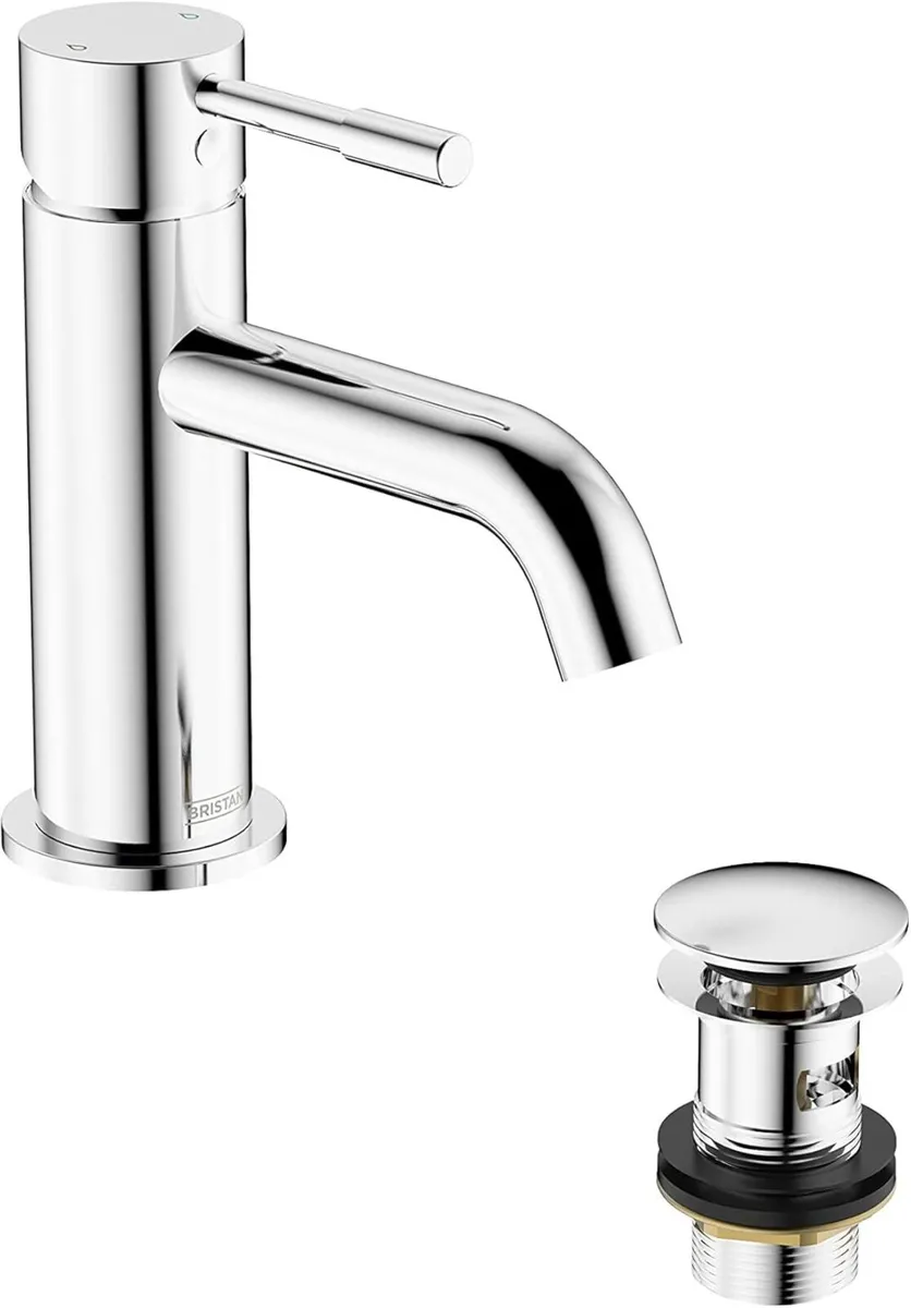 Basin Mixer Tap with Clicker Waste Chrome - Image 1