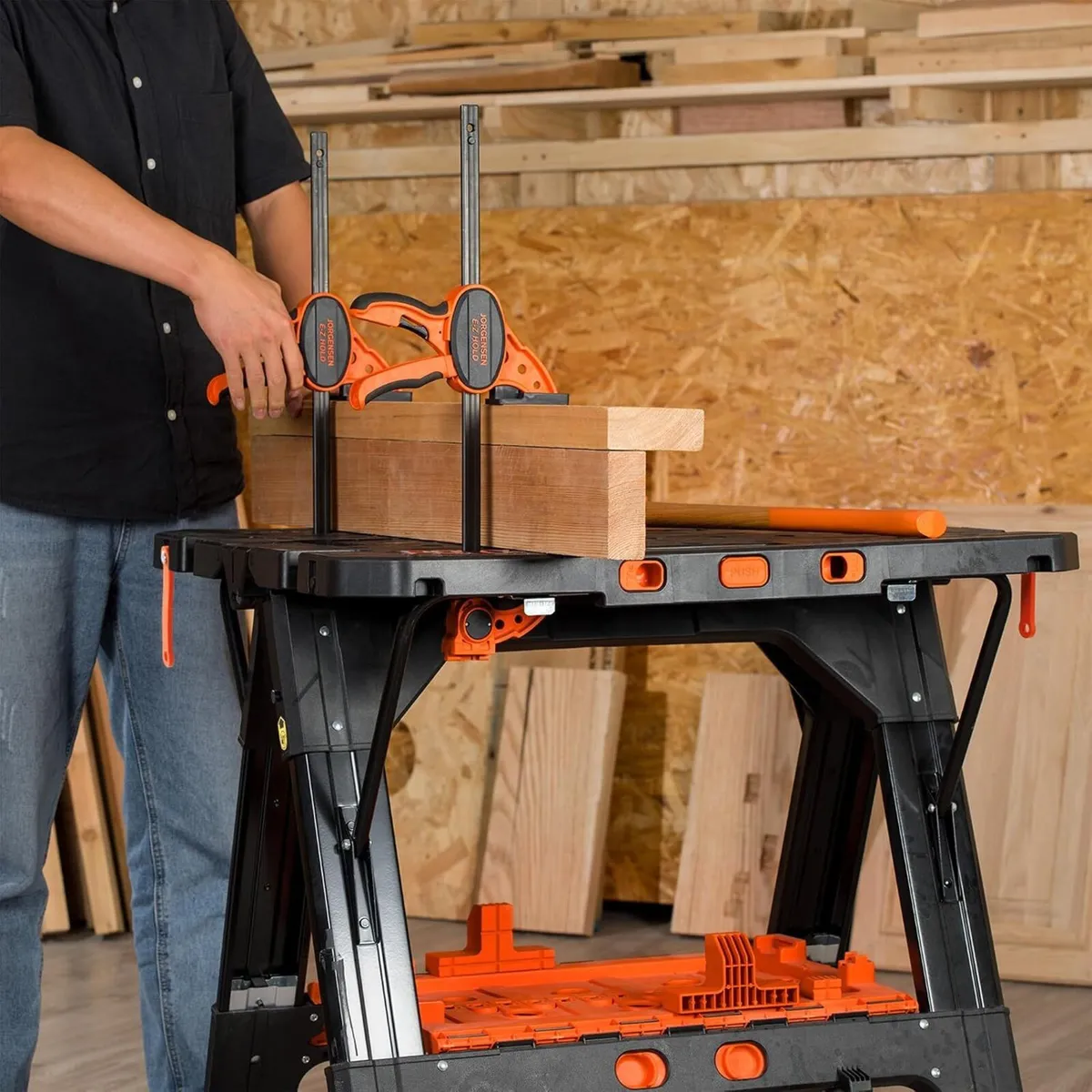 2-In-1 Folding Workbench 227KG Work Bench 454 - Image 2