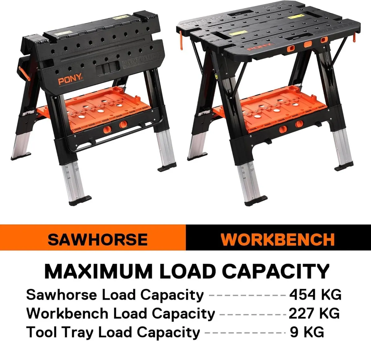 2-In-1 Folding Workbench 227KG Work Bench 454 - Image 4