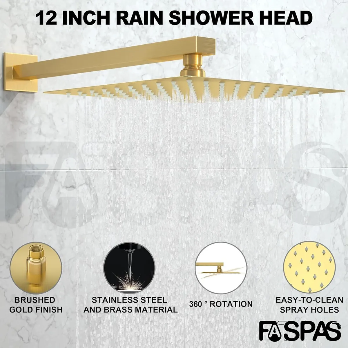Shower System with Rain Handheld Wall Mounted - Image 3