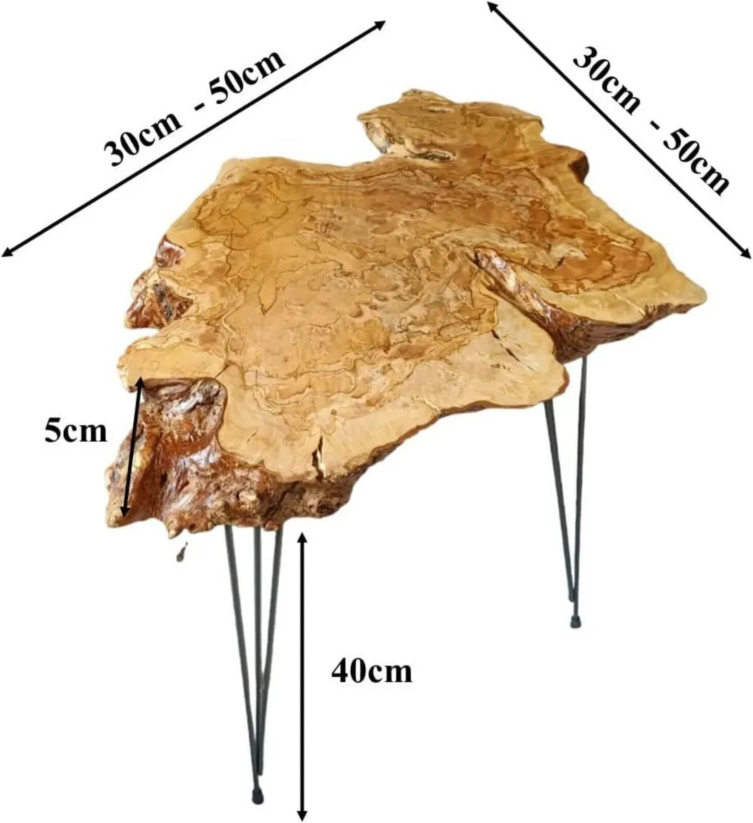 Rustic Coffee Table Natural Live Edges Nesting L - Image 3