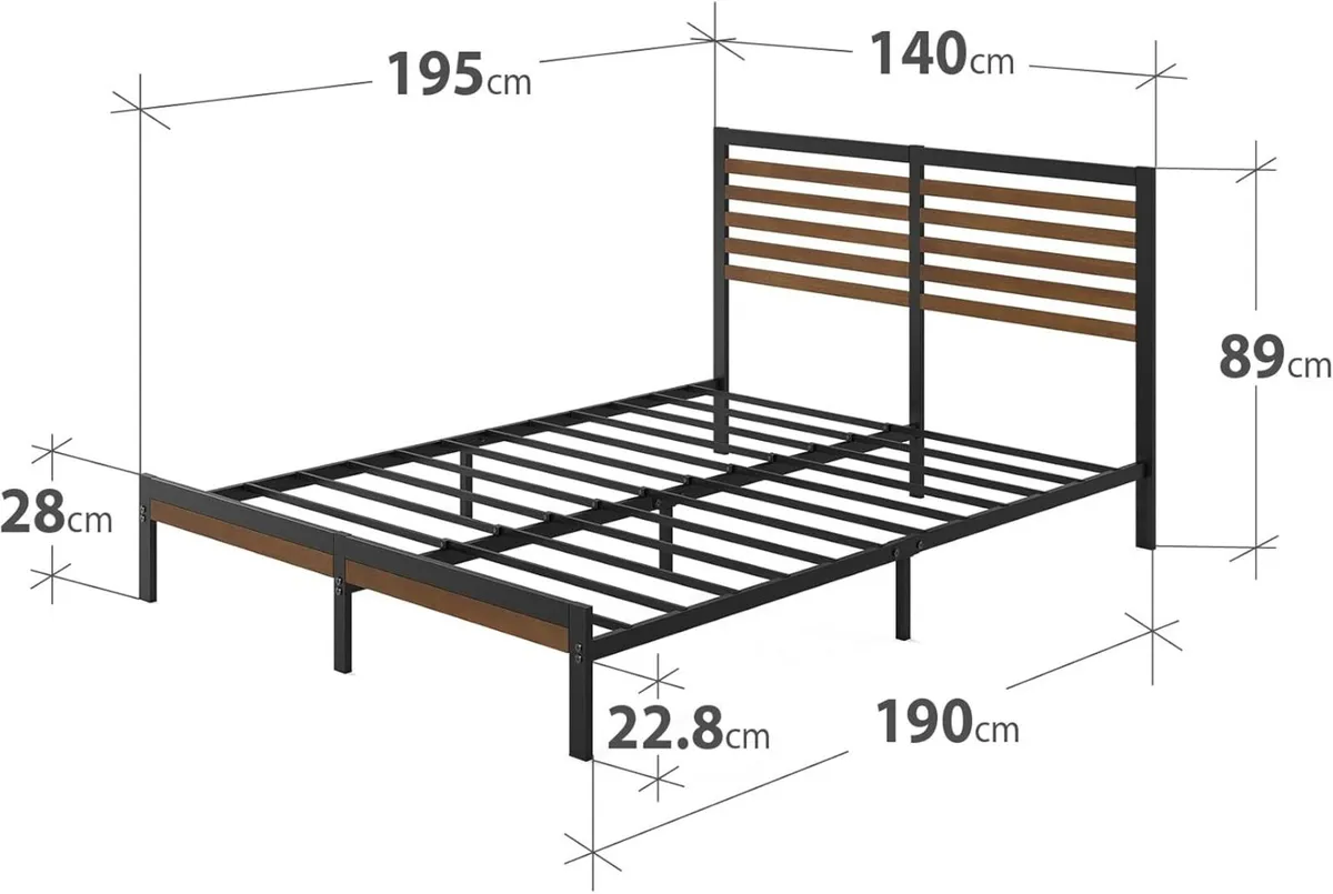 Kai Bamboo and Metal Platform Bed Frame - Image 2