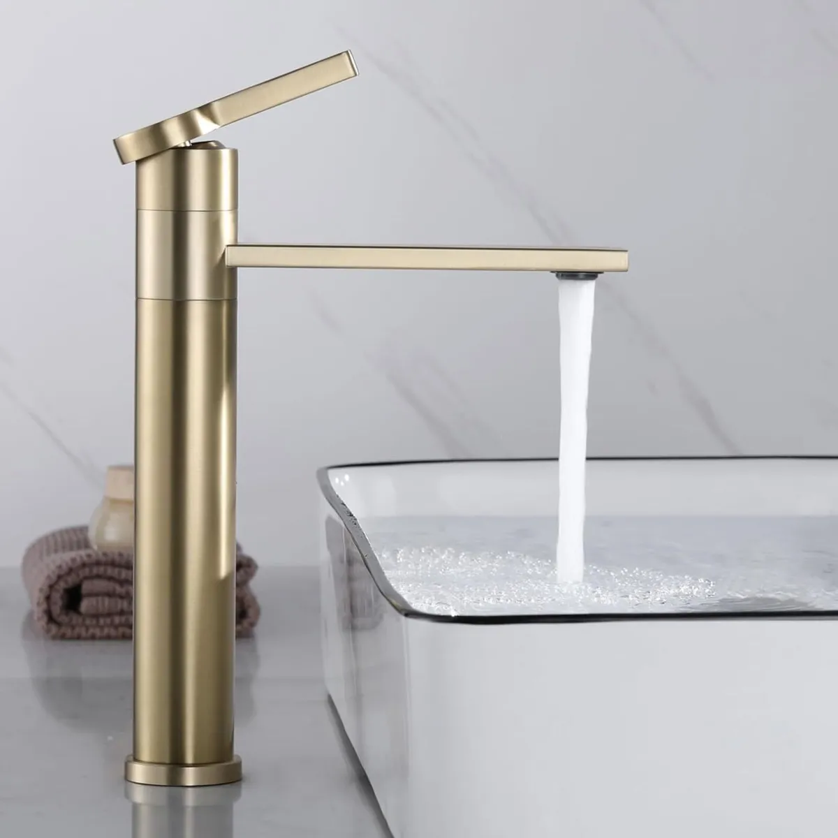 Tall Bathroom Tap Swivel Spout Countertop Basin - Image 1